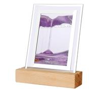 Histeaa Sand Art Moving Night Lamp Craft Quicksand 3D Paysage Sable Qui Coule Image Sablier Cadeau LED Table Veilleuse, Violet