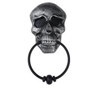 Histeaa Sonnette de Porte D'Halloween avec Tête de Mort Hantée avec Son et Globe Oculaire Effrayant, Accessoires de Fête D'Halloween pour Porte D'Entrée B