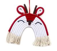 Histeaa Tenture Murale Arc-en-Ciel en Macramé Tissé à la Main, Décoration Murale Arc-en-Ciel Faon/Lion Arc-en-Ciel, Décoration Murale, C