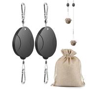 Histely Lot de 2 suspensions rétractables pour Plantes - Poulies Robustes pour Suspendre des Plantes, Crochets réglables d'extérieur, poulie Durable pour paniers de Jardin, mangeoire à Oiseaux