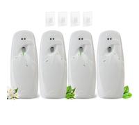 Histely Lot de 4 distributeurs de désodorisants automatiques à fixer au mur ou sur une table, alimenté par piles avec réglage de pulvérisation d'intervalle pour un usage commercial et domestique, sans