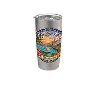 Histoire coloniale de Bridgetown Barbade Gobelet isotherme en acier inoxydable double paroi