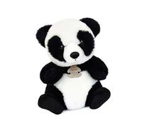 Histoire D’Ours - Doudou Peluche Panda Noir et Blanc 20 cm Matière Stretch Douce - Compagnon Sensoriel Mixte pour Bébé - Idée Cadeau Naissance Originale et Tactile - HO3275