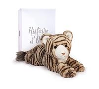 HISTOIRE D’OURS - Grande Peluche Bengaly Le Tigre 35 cm Beige Et Marron - Collection Terre Sauvage - Peluche Douce Style Animalier Pour Enfant Dès La Naissance - Présentée En Boîte Cadeau - HO3061