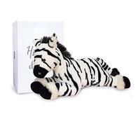 HISTOIRE D’OURS - Grande Peluche Zéphir Le Zèbre 35 cm Blanc Et Noir - Collection Terre Sauvage - Peluche Douce Style Animalier Pour Enfant Dès La Naissance - Présentée En Boîte Cadeau - HO3049