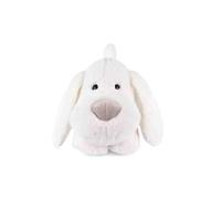 Histoire D’Ours - Peluche Allongée Chien Blanc 40 cm en Matière Stretch Ultra Douce - Doudou Peluche Bébé Original dès la Naissance - Idée Cadeau Naissance Fille Garçon - HO3334