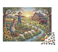 Histoire de la Ferme de Laine Puzzle 1000 Pièces Adultes Et Enfants,Jeu Éducatif,Dès 14 Ans,Déco Murale,Défi,Premium,Carton,Anti-Stress,Détente,Casse-tête,Cadeau 70x50cm