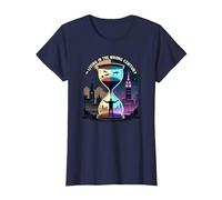 Histoire de Vivre au Mauvais siècle Art de Voyage dans Le Temps T-Shirt, Femme, Bleu Marine, S