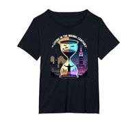 Histoire de Vivre au Mauvais siècle Art de Voyage dans Le Temps T-Shirt, Femme Grandes Tailles, Noir, 2X