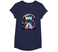 Histoire de Vivre au Mauvais siècle Art de Voyage dans Le Temps T-Shirt, Fille, Bleu Marine, L