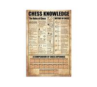 Histoire des échecs, plaques métalliques, connaissances sur les échecs, affiches rétro, guide du débutant sur les échecs, plaques imprimées, salle d'échecs, maison, club, décoration murale, 20 x 30