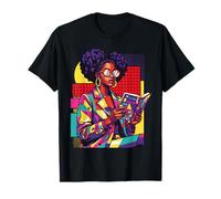Histoire des Noirs Femme lisant Le Livre Fille géométrique T-Shirt