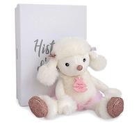 HISTOIRE D'OURS - Collection Les Petits Twist - Peluche Chien Caniche Roxane - Doudou Paillettes Blanc 25 cm - Cadeau Naissance Fille Garçon - Compagnon Doux Enfant 0-99 Ans - HO2842