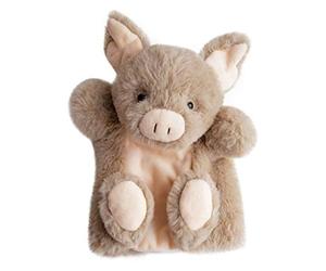 Histoire d'Ours - Doudou Marionnette à Main Cochon - 25 cm - Marron - Douce Marionnette - HO2598