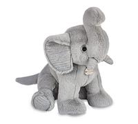 HISTOIRE D'OURS - Grande Peluche Doudou Eléphant - Gris - 45 cm - Collection Preppy Chic - Idée Cadeau Enfants ou Naissance pour Bébé - Doudou Original & Très Doux - HO3146