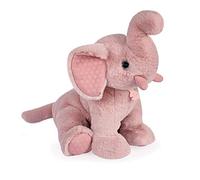 HISTOIRE D'OURS - Grande Peluche Doudou Eléphant - Rose - 45 cm - Collection Preppy Chic - Idée Cadeau Enfants ou Naissance pour Bébé - Doudou Original & Très Doux - HO3144