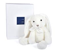 Histoire d'Ours - Grande Peluche Doudou Lapin - Blanc - 40 cm - HO3135 | Collection Preppy Chic - Doudou Très Doux et Élégant - Avec Boîte Cadeau - Pour Bébé - Lavable à 30° - Idée Cadeau Naissance