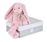 HISTOIRE D'OURS - Grande Peluche Lapin Copains Câlins - Boîte Cadeau pour Offrir - Rose 40cm - Doudou Peluche Douce et Mignonne - Cadeau Naissance Bébé Anniversaire Enfant - HO2435