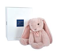 Histoire d'ours - Grande Peluche Lapin Rose - 40 cm - Preppy Chic - HO3137 | Collection Preppy Chic - Doudou Très Doux et Élégant - Avec Boîte Cadeau - Pour Bébé - Lavable à 30° - Idée Cadeau Naissance