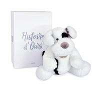 Histoire d'Ours - Peluche chien assis - Blanc - 30 cm - A LA CAMPAGNE - HO3126