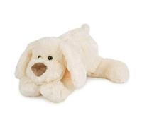 HISTOIRE D'OURS - Peluche Chien Cookie - 40 cm - Blanc - Collection La Ferme - Peluche à l'Air Malicieux, Grosse Truffe et Pelage Soyeux - Idée Cadeau pour Bébé & Enfants Filles et Garçons - HO2320
