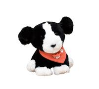 Histoire d'Ours - Peluche Chien Noir et Blanc - SPA - 16 cm - SPA-CHIENNBMM | Peluche Très Douce à Adopter - Avec Boîte Cadeau Forme Niche - Partenariat SPA - Sensibilise à l'Adoption - Cadeau Naissance