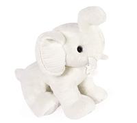 HISTOIRE D'OURS - Peluche Doudou Eléphant - Blanc - 35 cm - Collection Preppy Chic - Idée Cadeau Enfants ou Naissance pour Bébé - Doudou Original & Très Doux - HO3140