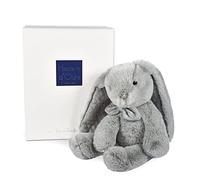 Histoire d'Ours - Peluche Doudou Lapin Gris - 30 cm - Preppy Chic - HO3138 | Collection Preppy Chic - Doudou Très Doux et Élégant - Avec Boîte Cadeau - Pour Bébé - Lavable à 30° - Idée Cadeau Naissance