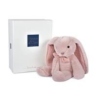 Histoire d'Ours Peluche doudou lapin HO3136 – Rose 30 cm, Collection Preppy Chic, boîte cadeau