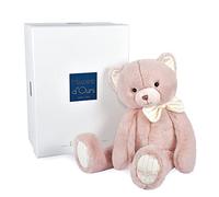 Histoire d'ours - Peluche Doudou Ours - Rose - 40 cm - Preppy Chic - HO3133 | Collection Preppy Chic - Très Doux et Élégant - Avec Boîte Cadeau - Idée Cadeau de Naissance et Anniversaire pour Enfants