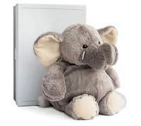 HISTOIRE D'OURS - Peluche Éléphant 23 Cm - Collection Savane - Doudou Doux et Câlin - Pour Découvrir les Animaux - Idée Cadeau pour Enfants dès 3 Ans - Boîte Cadeau Élégante Incluse - HO1283