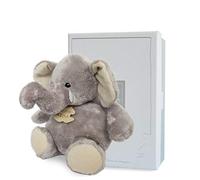 HISTOIRE D'OURS - Peluche Éléphant Safari - Doudou Bébé Ultra Doux 14 Cm - Boîte Cadeau pour Offrir - Cadeau Naissance Fille Garçon - Peluche Premier Âge - Animal Savane Adorable - HO1948