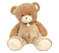 HISTOIRE D'OURS - Peluche Géante Ours Bellydou - Taille Géante 110 cm - Coloris Champagne - Ourson Mignon Tout Doux - Présence Imposante Réconfortante - Idée Cadeau pour Enfants et Adultes