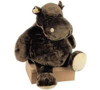 Histoire d'Ours – Peluche Hippopotame – Collection Savane – 38 cm Marron – Cadeau enfant – HO1057