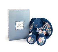 Doudou et Compagnie – Peluche Lapin Copains Câlins 25 cm – Bleu – Avec boîte cadeau