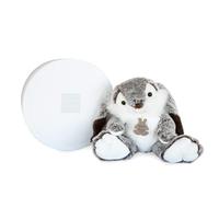 Histoire d'Ours Peluche Lapin Marius MM – 30 cm – Blanche et grise – Boîte cadeau, idée naissance