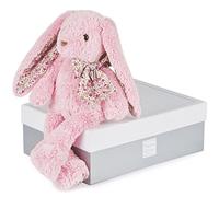 Histoire d'ours - Peluche Lapin Rose - Copains Câlins - 25 cm - HO2434 | Avec Boîte Cadeau - Douce et Mignonne - Facile à Manipuler - Lavable à 30° - Idée Cadeau de Naissance, Noël ou Anniversaire