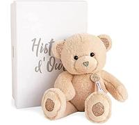 Histoire d'Ours - Peluche Ours - Beige & Pailleté Doré - 24 cm - Collection Charms - Peluche Toute Douce & Toute Ronde - Boite Cadeau - Idée Cadeau pour Enfant dès 2 ans - HO2808