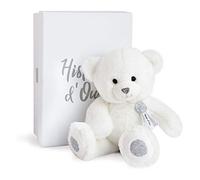 Histoire d'Ours - Peluche Ours - Blanc & Pailleté Argenté - 24 cm - Collection Charms - Peluche Toute Douce & Toute Ronde - Avec Boite Cadeau pour Enfant dès 2 ans - Idée Cadeau Naissance - HO2805