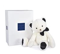 Histoire d'Ours - Peluche Ours - Preppy Chic - Ivoire Bleu - 40 cm - HO3131 | Doudou Chic - Grosse Peluche Soyeuse - Poil Doux - Avec Boîte Cadeau - Idée Cadeau de Naissance et Anniversaire pour Enfants