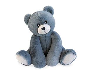 HISTOIRE D'OURS - Peluche Ours Sourire Large - Collection Oscar - 35 cm - Bleu Jean - Idée Cadeau pour Naissance - Lavable en Machine à 30° - Plusieurs Tailles et Couleurs - HO3025