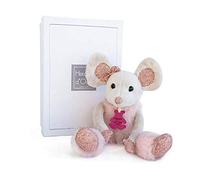 HISTOIRE D'OURS - Peluche Souris Pailletée Étoilée - Collection Girly - 25 cm - Coloris Rose Scintillant - Pour Les Enfants dès 24 Mois - Lavable à 30° - Boîte Cadeau Incluse - HO2635
