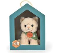 Histoire d'ours - Petite Peluche Chat Beige - Spa - 16 cm - Spa-CHATBEIGEMM | Chaton Tout Doux à Adopter - Bandana Logo SPA - Avec Boîte Maisonnette - Partenariat SPA - Idée Cadeau Solidaire pour Enfants