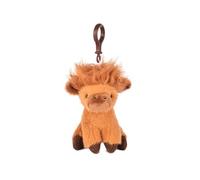 Histoire d'ours - Porte-Clés Vache Écossaise - PUY du Fou - 15 cm - LI4523 | Pelage Bouclé Roux et Cornes en Velours - Bijou de Sac avec Clip - Souvenir Officiel - Lavable à 30° - Idée Cadeau Enfant