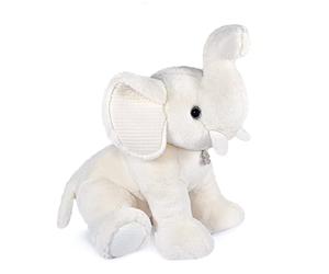 HISTOIRE D'OURS - Très Grande Peluche Eléphant - Blanc - 65 cm - Collection Preppy Chic - Idée Cadeau de Naissance et Anniversaire pour Enfants - Doudou XXL Très Doux - HO3142