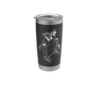 Histoire drôle du tour de skateboard d'Abraham Lincoln Gobelet isotherme en acier inoxydable double paroi