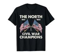Histoire du Drapeau de l'Union des Champions de la Guerre Civile 1861-1865 T-Shirt Graphique avec Valeur, Homme, Noir, L