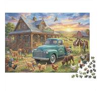 Histoire du Ranch ensoleillé Puzzle en Bois 1000 Pièces Adultes Et Enfants,Jeu Éducatif,Anti-Stress, Casse-tête,Premium,Bois,Dès 14 Ans,Déco Murale,Détente,Défi (75x50cm)