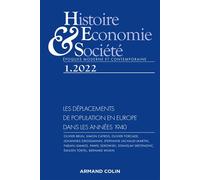 Histoire, Economie et Société 1/2022 Réfugiés et déplacés en Europe dans les années 1940 - Collectif - Armand Colin - broché - Revue