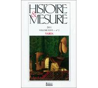 Histoire et mesure n 26/2 - les mesures de l'esclavage - Collectif - Ecole Des Hautes Etudes En Sciences Sociales - broché - Revue